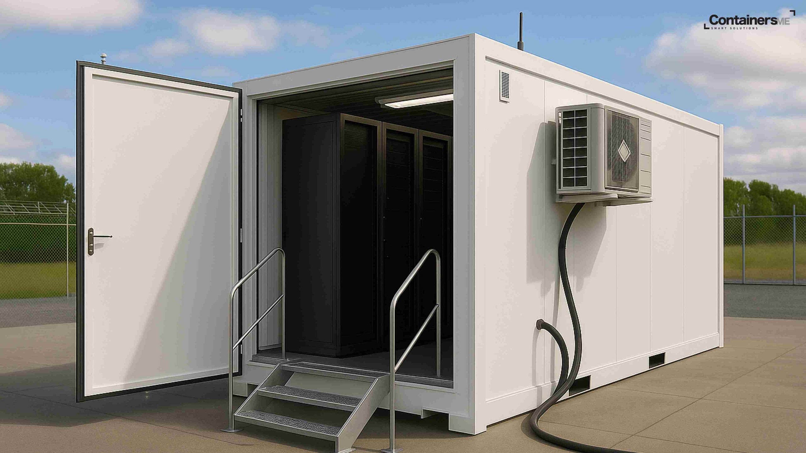 Container data center made using white modular mobile container 