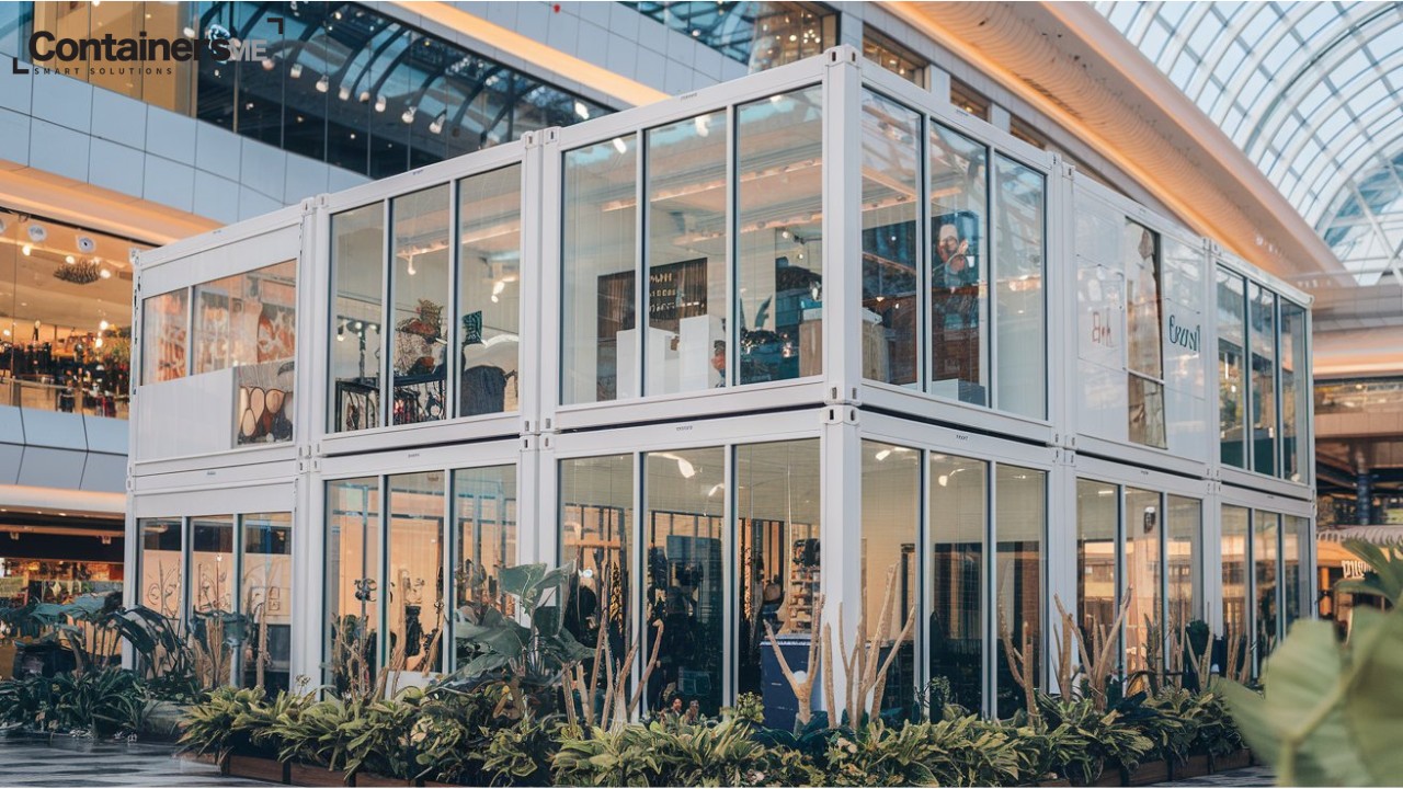 container pop up shop made using modular mobile container