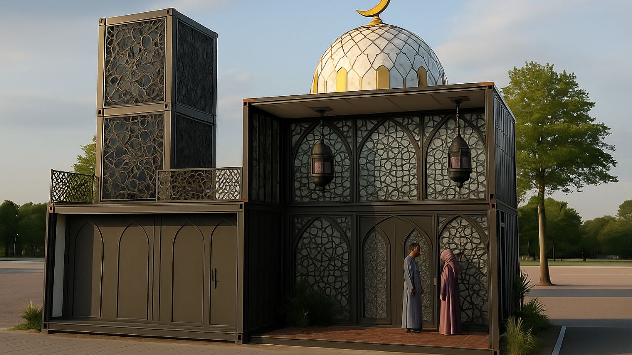 prefabricated container mosque made using modular mobile container