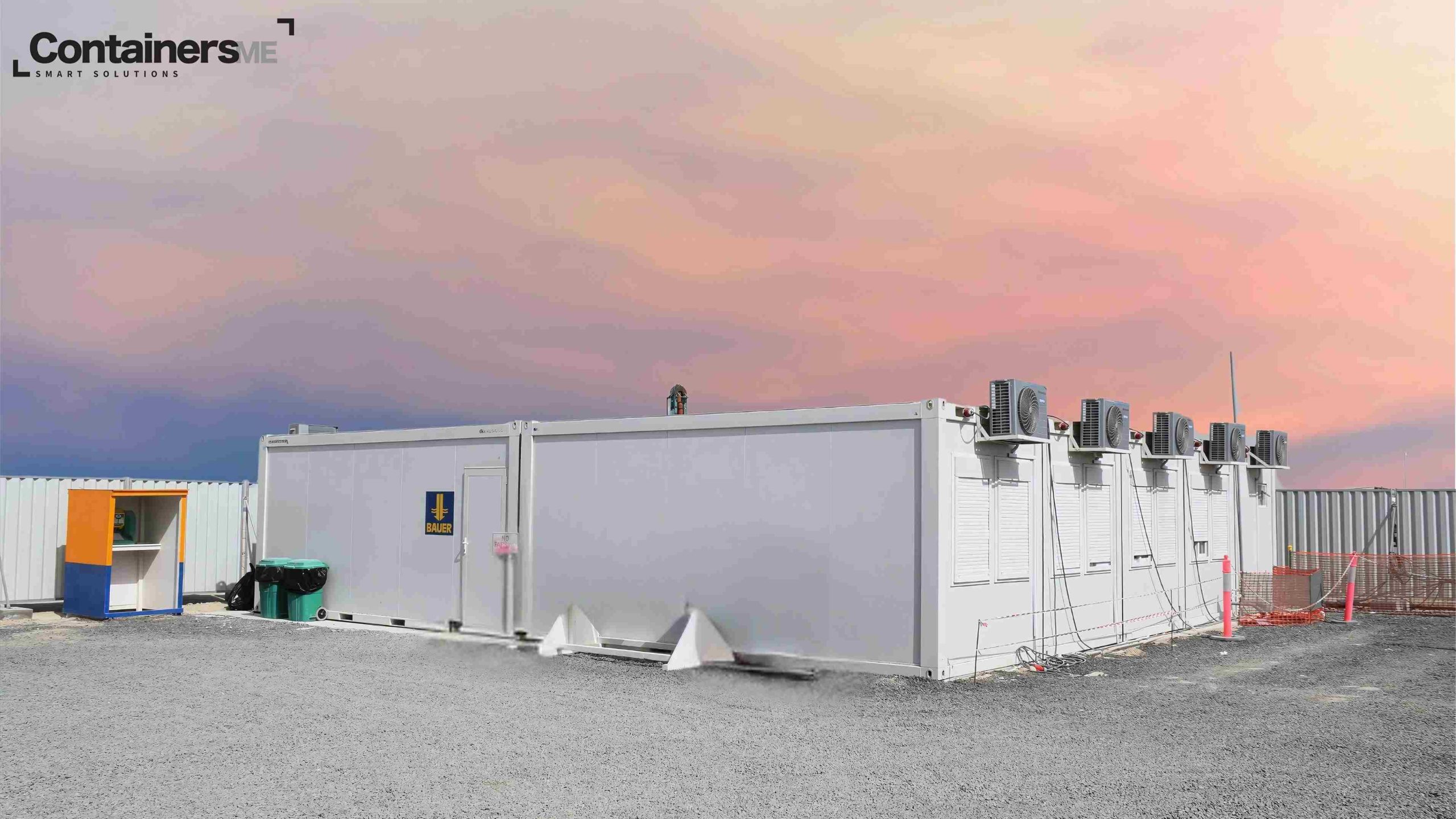 site office in a site made using modular mobile container