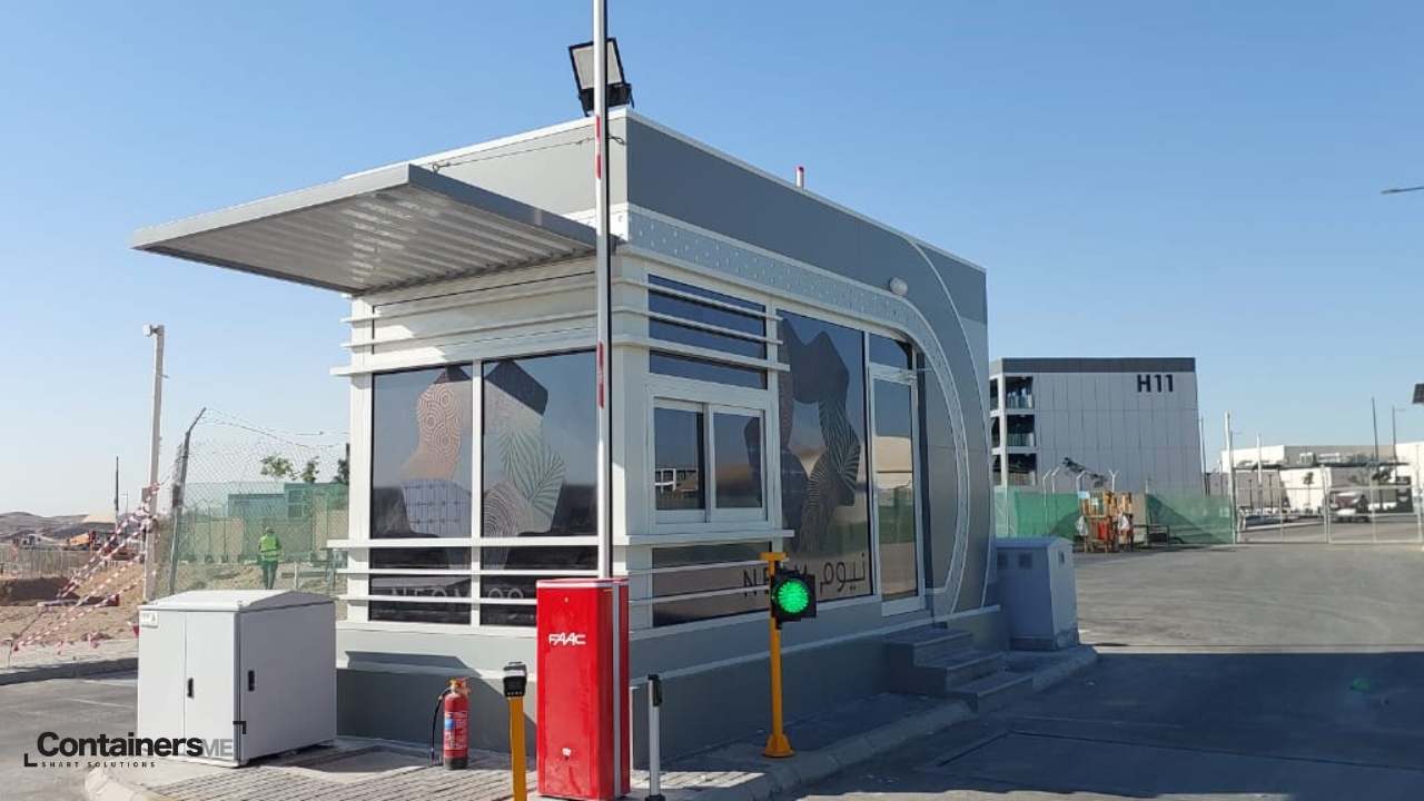 modular prefab security cabin made using modular mobile container for neom in saudi arebia
