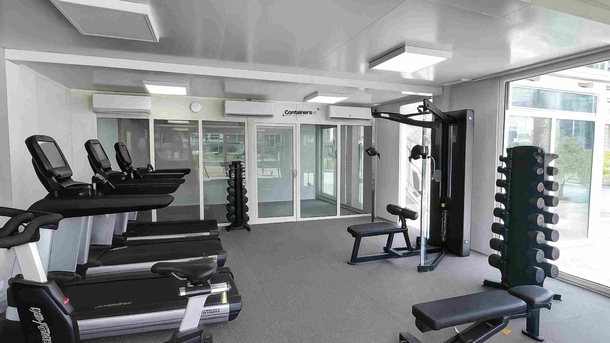 mobile container gym made using modular mobile container