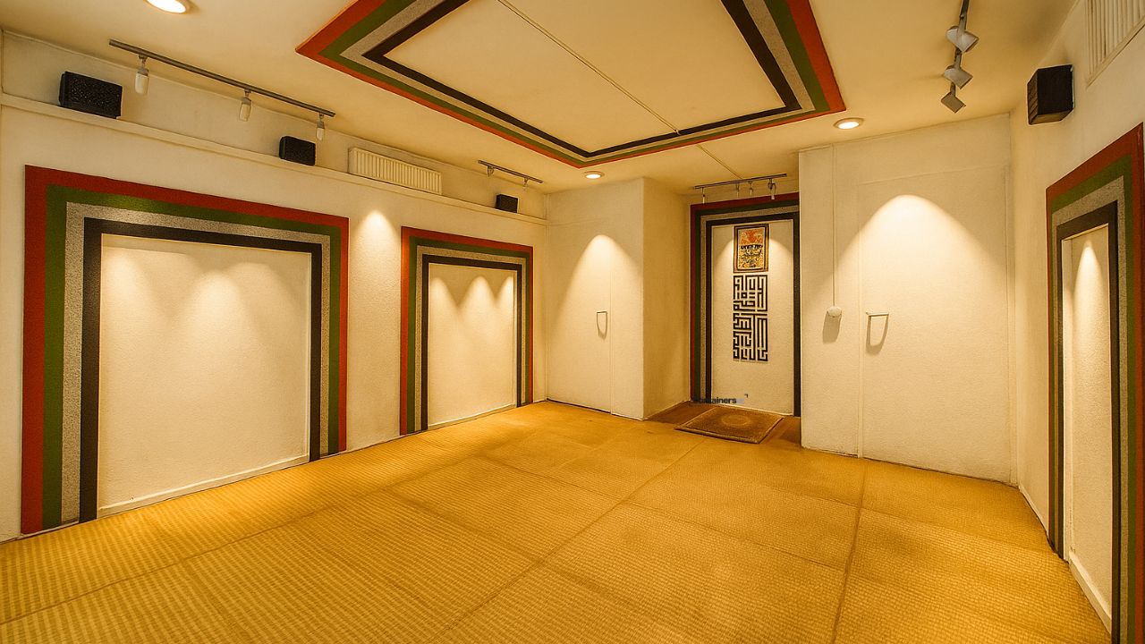 inside of prefabricated container mosque made using modular mobile container