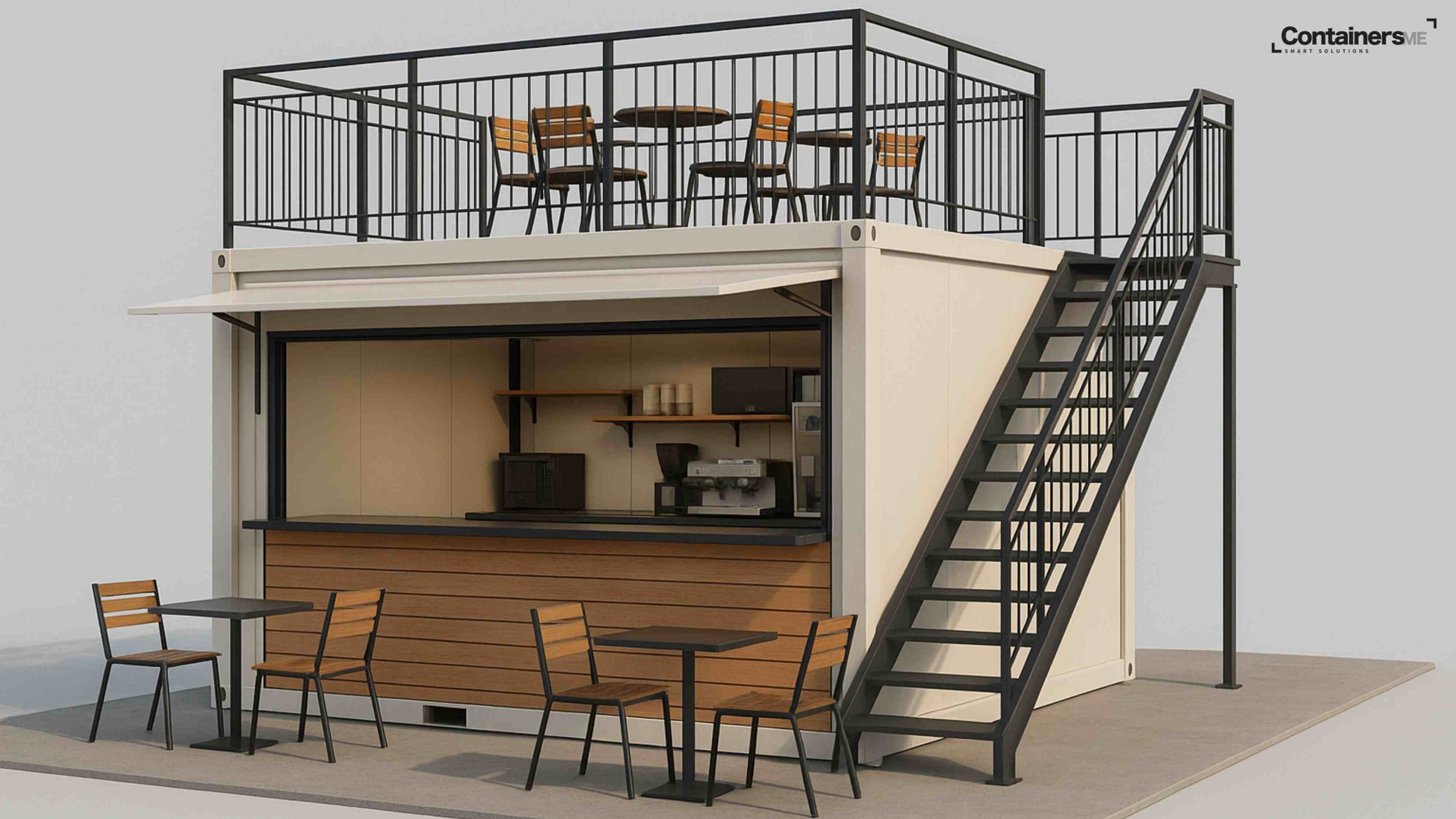 Container kiosk made using modular mobile container
