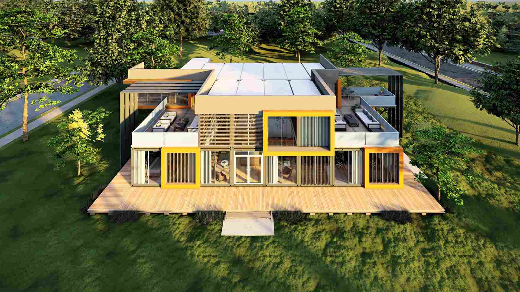 container house made using modular mobile container